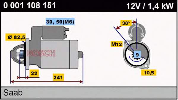 Motor de arranco Bosch 0001108151
