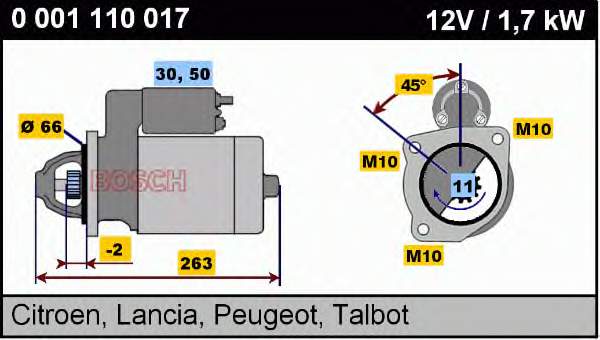 Motor de arranco Bosch 0001110017 preço, a partir de 43,44 USD