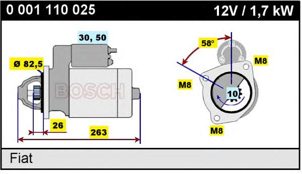 0001110025 Bosch Motor de arranco