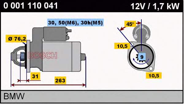 Motor de arranco Bosch 0001109009 preço, a partir de 76,62 USD