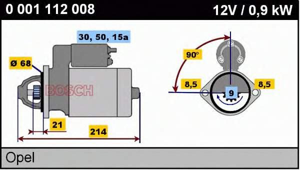 Motor de arranco Opel 0001157030 preço, a partir de 108,30 USD