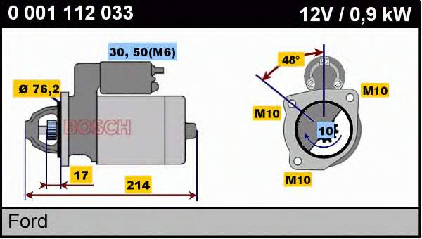 0001208409 Ford Motor de arranco