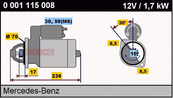 0001115008 Bosch Motor de arranco