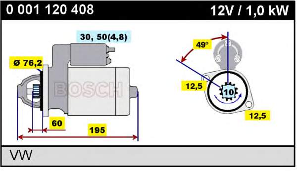02T911024QX VAG Motor de arranco