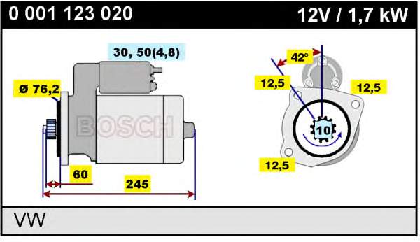 Motor de arranco 0001123020 Bosch