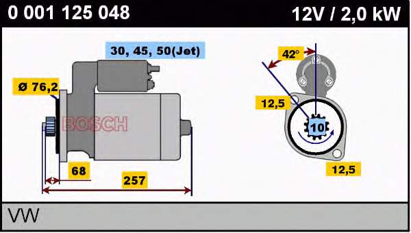 Motor de arranco 0001125048 Bosch