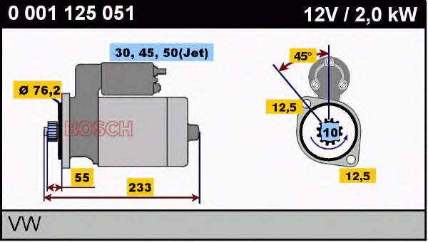 02T911023H VAG Motor de arranco