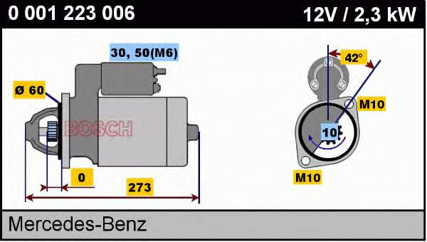 Motor de arranco 0001223006 Bosch
