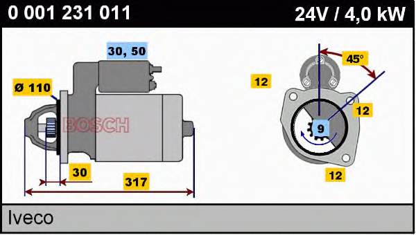 Motor de arranco Bosch 0986019010 preço, a partir de 259,93 USD