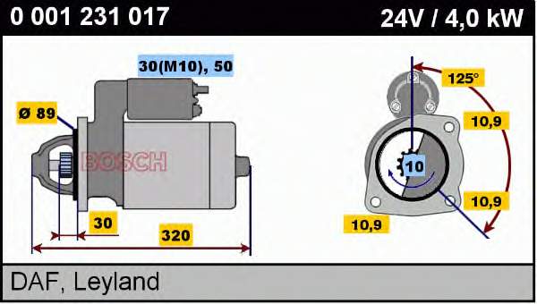 Motor de arranco Bosch 0986021190 preço, a partir de 234,95 USD