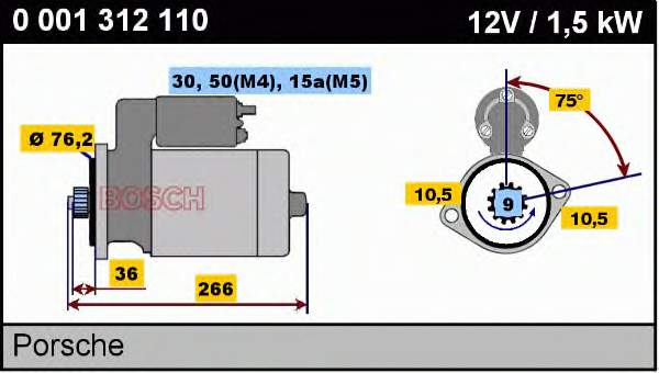 Motor de arranco 0001312110 Bosch