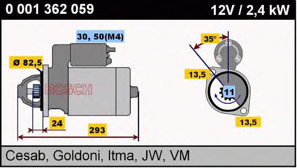 Motor de arranco Bosch 0001362059