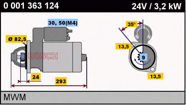 Motor de arranco 1986S10084 Bosch