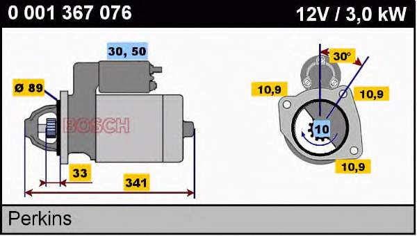 Motor de arranco 0001367076 Bosch