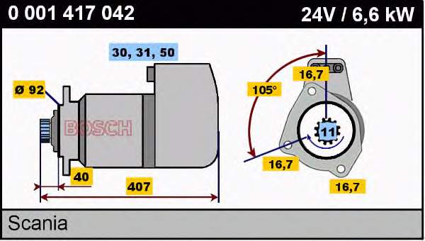 Compre 0001417042 Bosch Motor de arranco