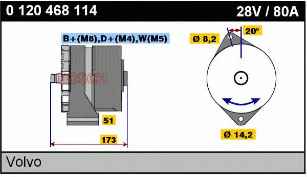 Gerador 0120468114 Bosch