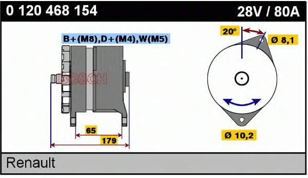 0120468154 Bosch Gerador