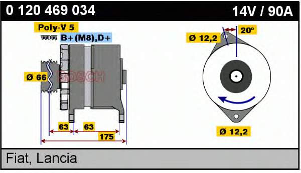 0120469860 Bosch Gerador