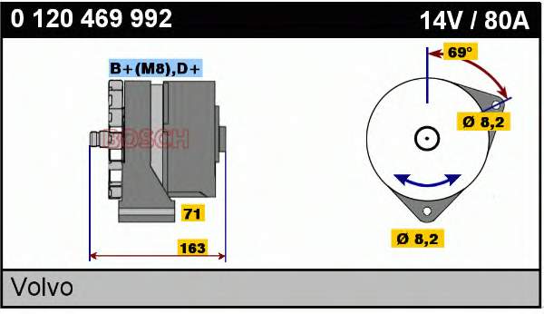 3523044 Volvo Gerador