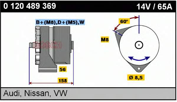 Gerador Bosch 0120489362 preço, a partir de 66,40 USD