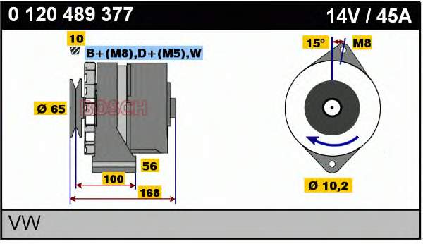 0120489376 Bosch Gerador