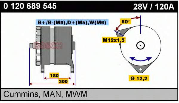 Gerador 1986A00002 Bosch