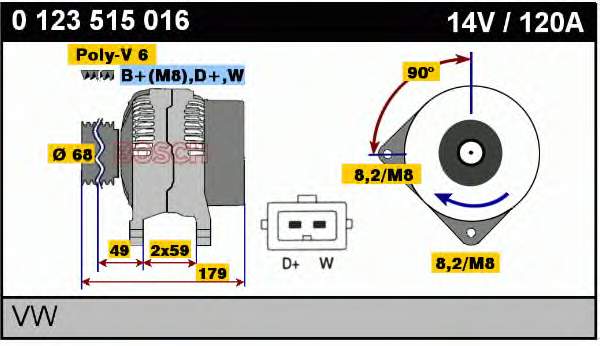 Gerador 0123515016 Bosch