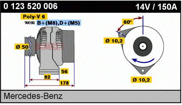 Gerador Mercedes A0101542902 preço, a partir de 160,32 USD