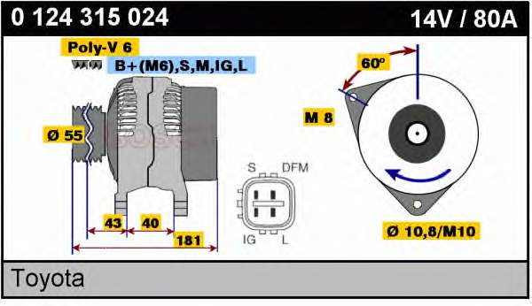 Gerador 0124315024 Bosch