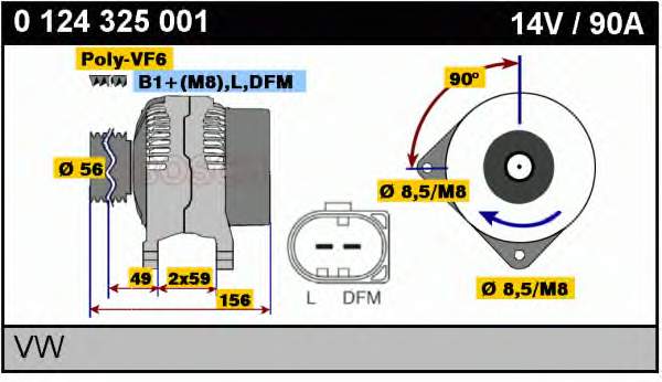 Gerador 0124325001 Bosch