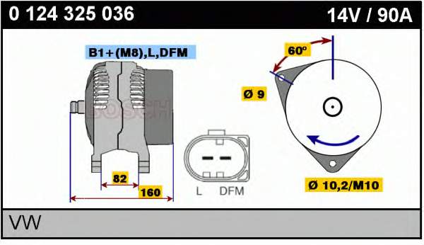 Gerador 0124325036 Bosch