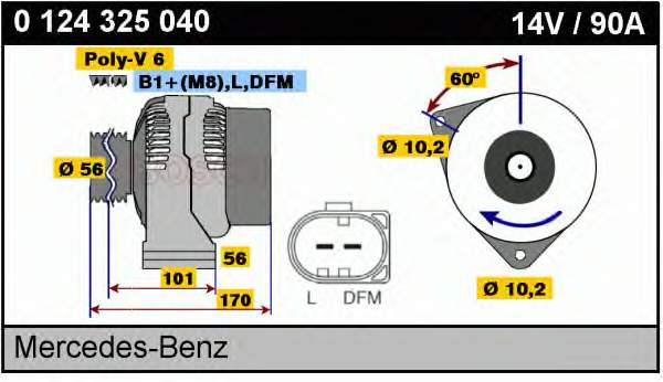 Gerador 0124325038 Bosch