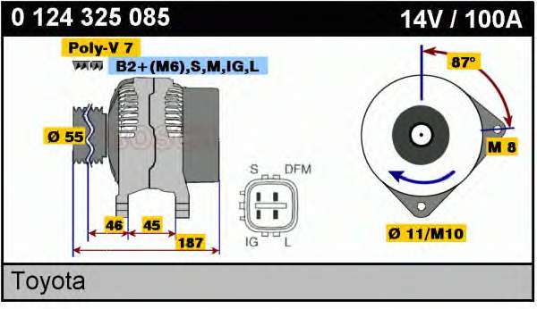 Gerador 0124325085 Bosch