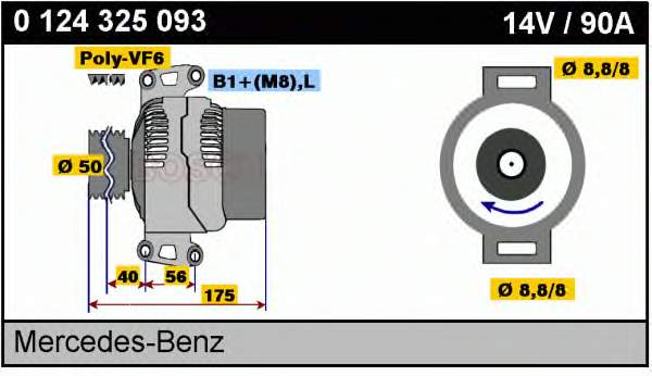 Gerador 0124325093 Bosch