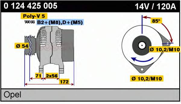 Gerador 0124425005 Bosch