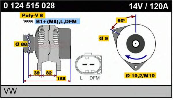 Gerador 0124515028 Bosch