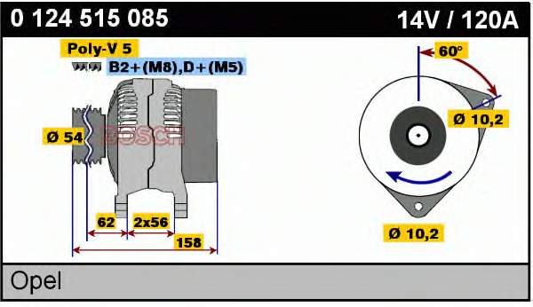 6204239 Opel Gerador
