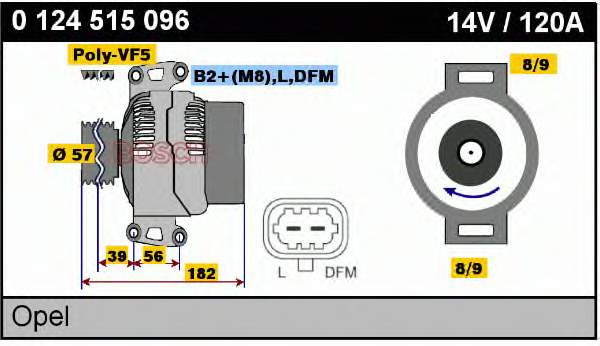 6204173 Opel Gerador