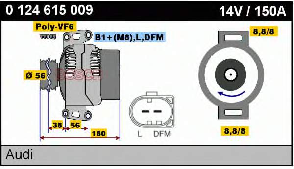 Gerador VAG 06B903016Q preço, a partir de 240,57 USD