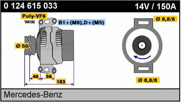 Gerador 0124615033 Bosch