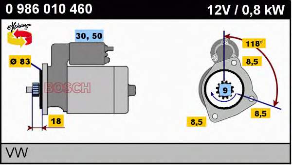 Motor de arranco VAG 056911023B preço, a partir de 61,29 USD