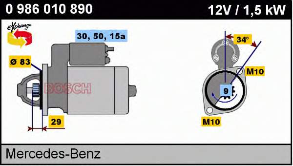 Motor de arranco Mercedes A0031513801 preço, a partir de 80,90 USD