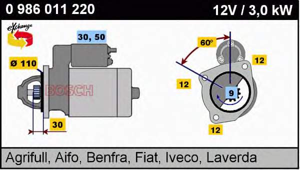 4737755 Fiat/Alfa/Lancia Motor de arranco