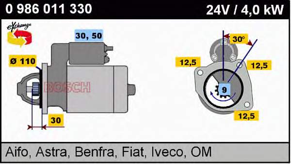 Motor de arranco Bosch 0001368020 preço, a partir de 293,78 USD