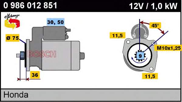 Motor de arranco para Honda Accord CA5