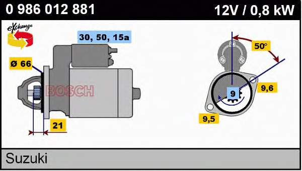 0986012881 Bosch Motor de arranco