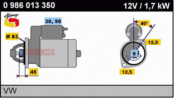 068911023M VAG Motor de arranco