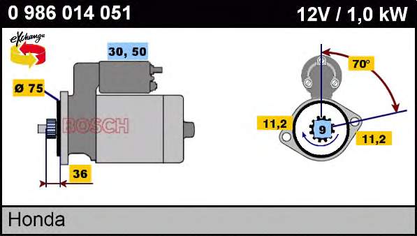 31200PD2661 Honda Motor de arranco