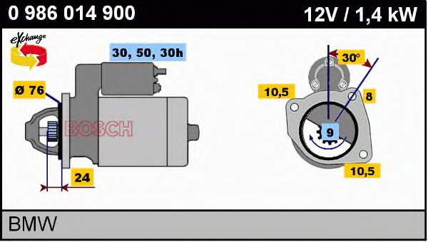 0986014900 Bosch Motor de arranco