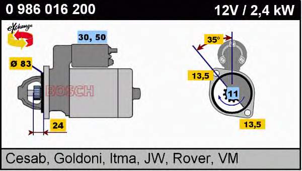 0001362059 Bosch Motor de arranco